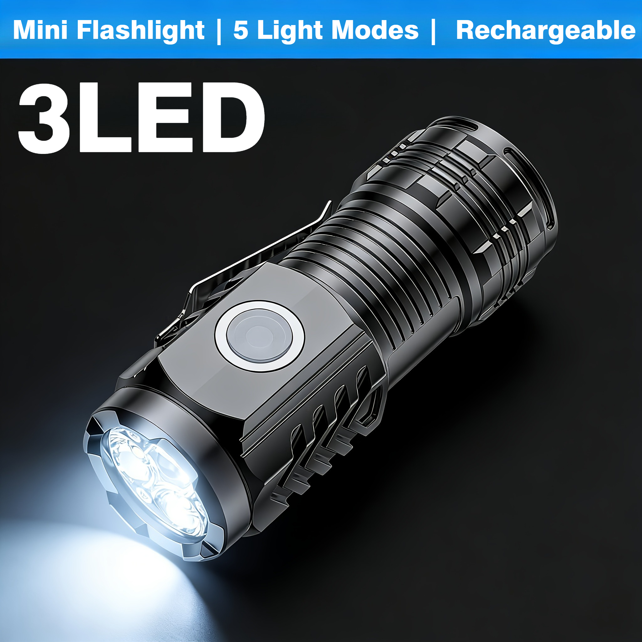 Outdoor Lighting Setup - Portable Mini 3 LED Handheld Flashlight