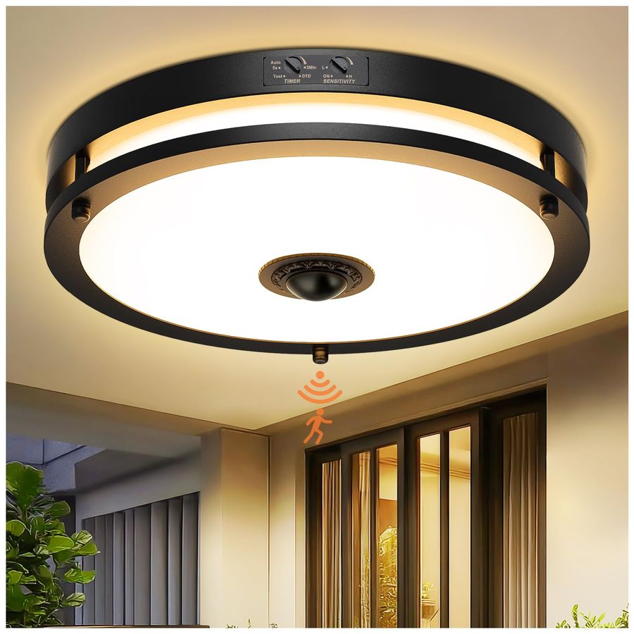 Outdoor Lighting Dusk To Dawn - LED Motion Sensor Outdoor Ceiling Light,