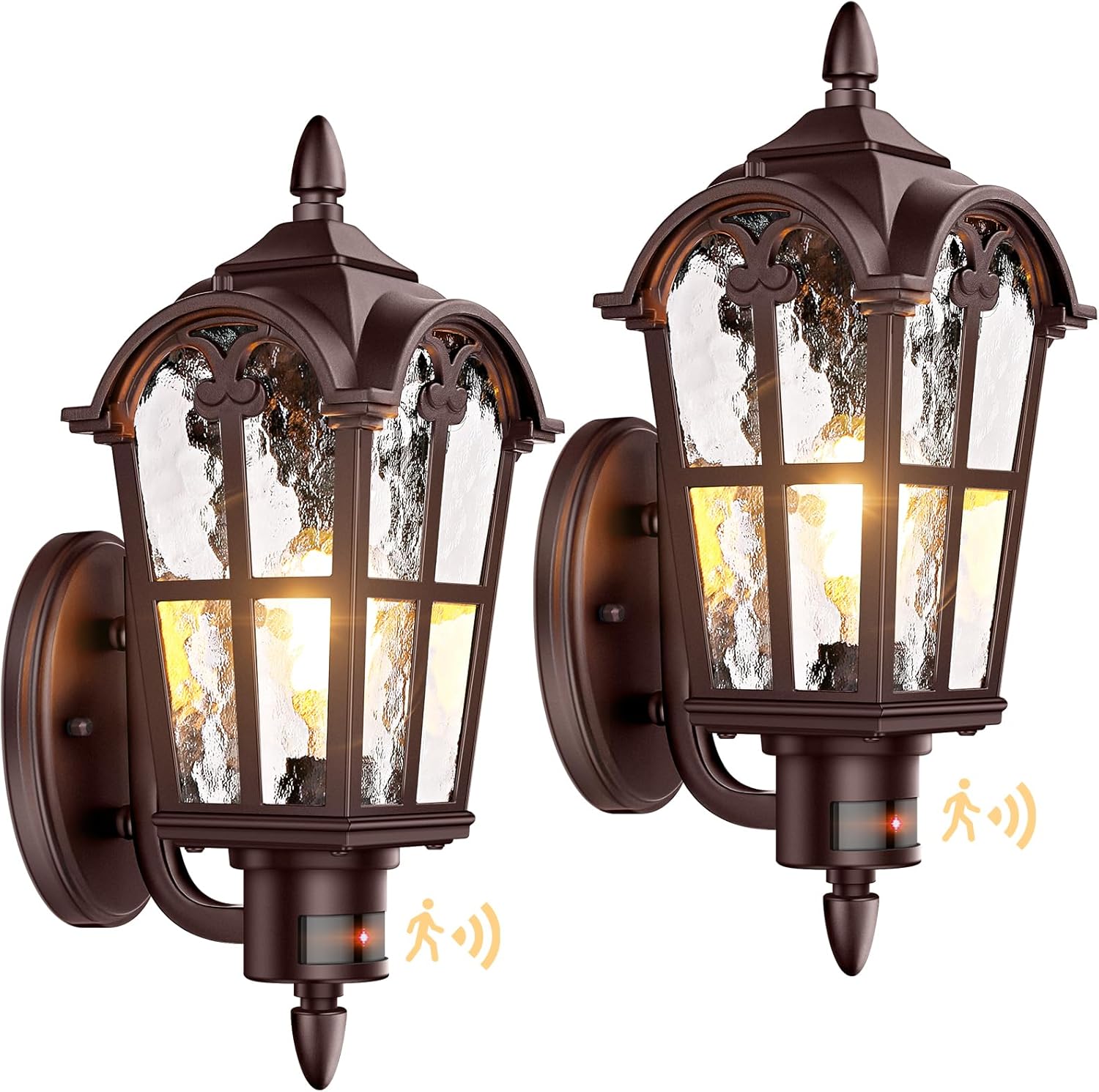 Outdoor Lighting Dusk To Dawn - 16in 2-Pack Motion Sensor Outdoor Wall