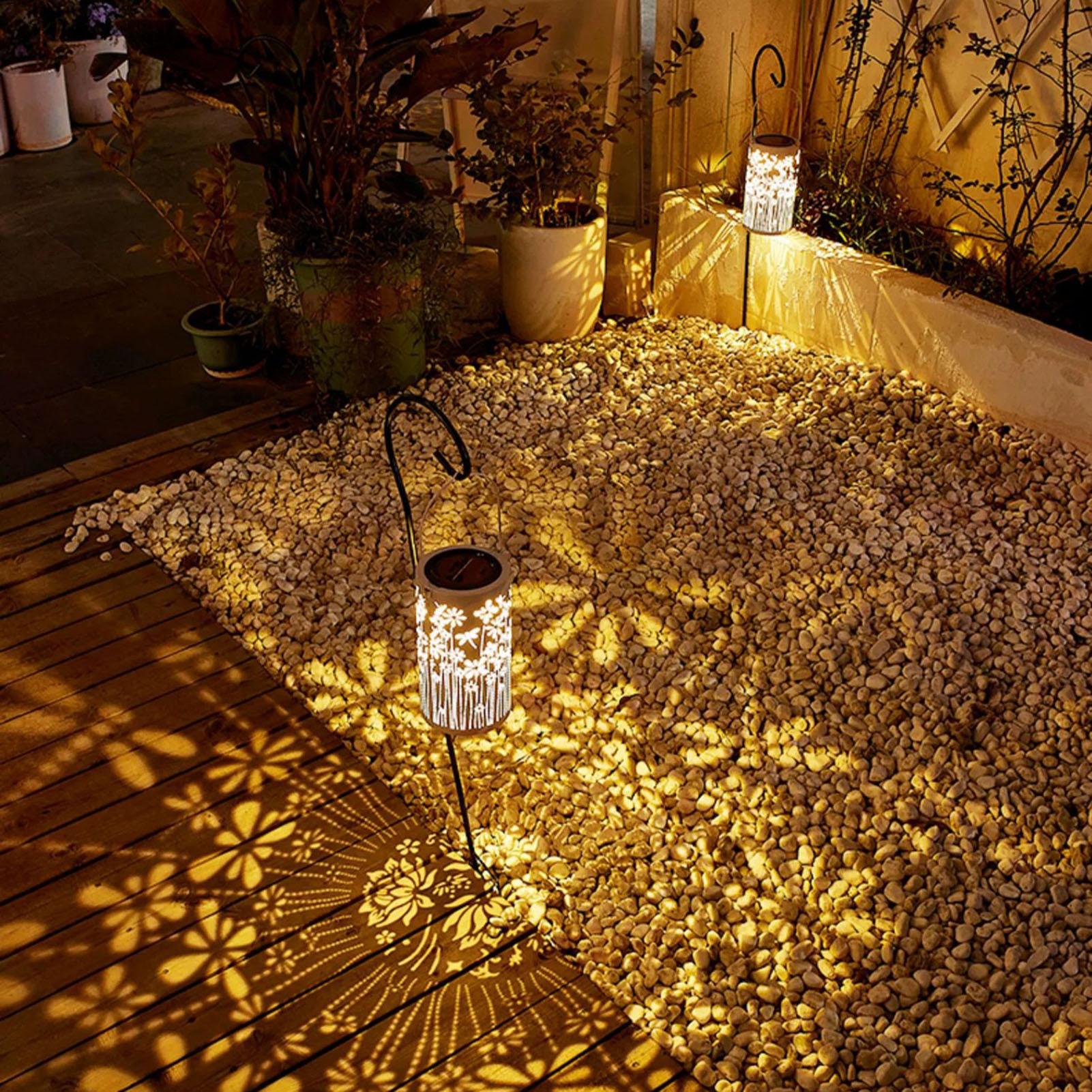 Outdoor Lighting And Landscape - Outdoor Solar Lanterns Colorful Metal Flower