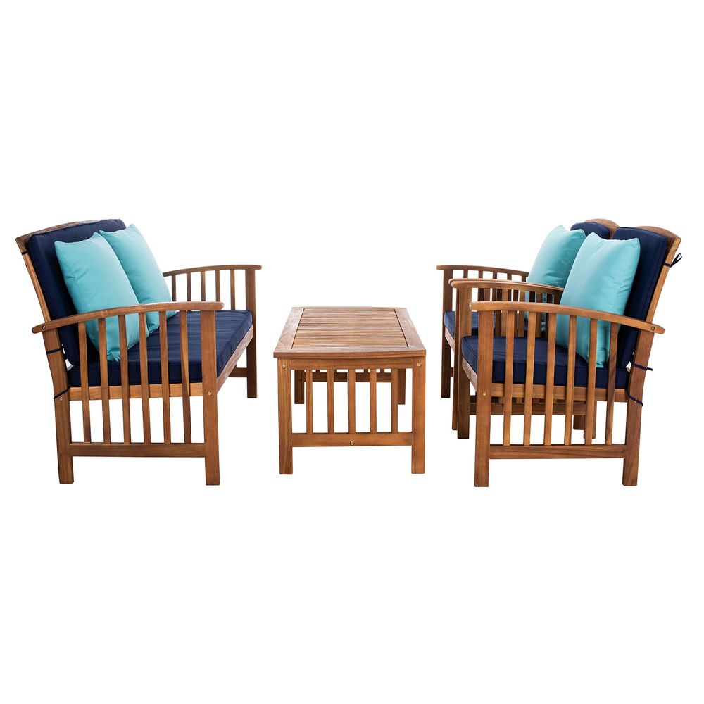 Outdoor Lighting Collections - Outdoor Collection Rocklin Natural Navy Cushions