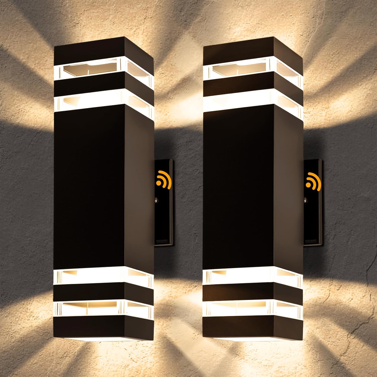 Outdoor Lighting Dusk To Dawn - Modern Outdoor Wall Sconce 2-Pack, Up