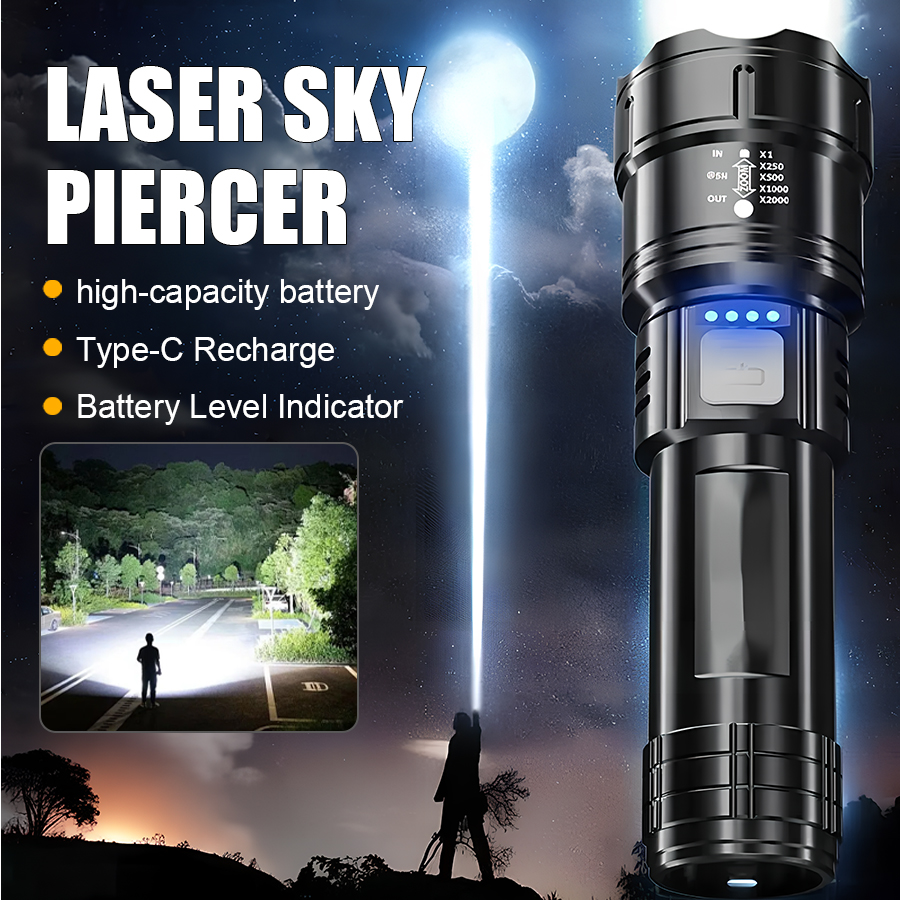 Outdoor Lighting Setup - High Power P50 LED Flashlight USB