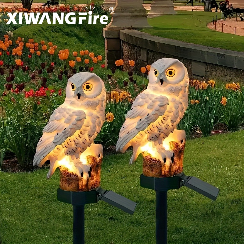 Outdoor Lighting For Gazebo - Solar Owl Statue Garden Light LED