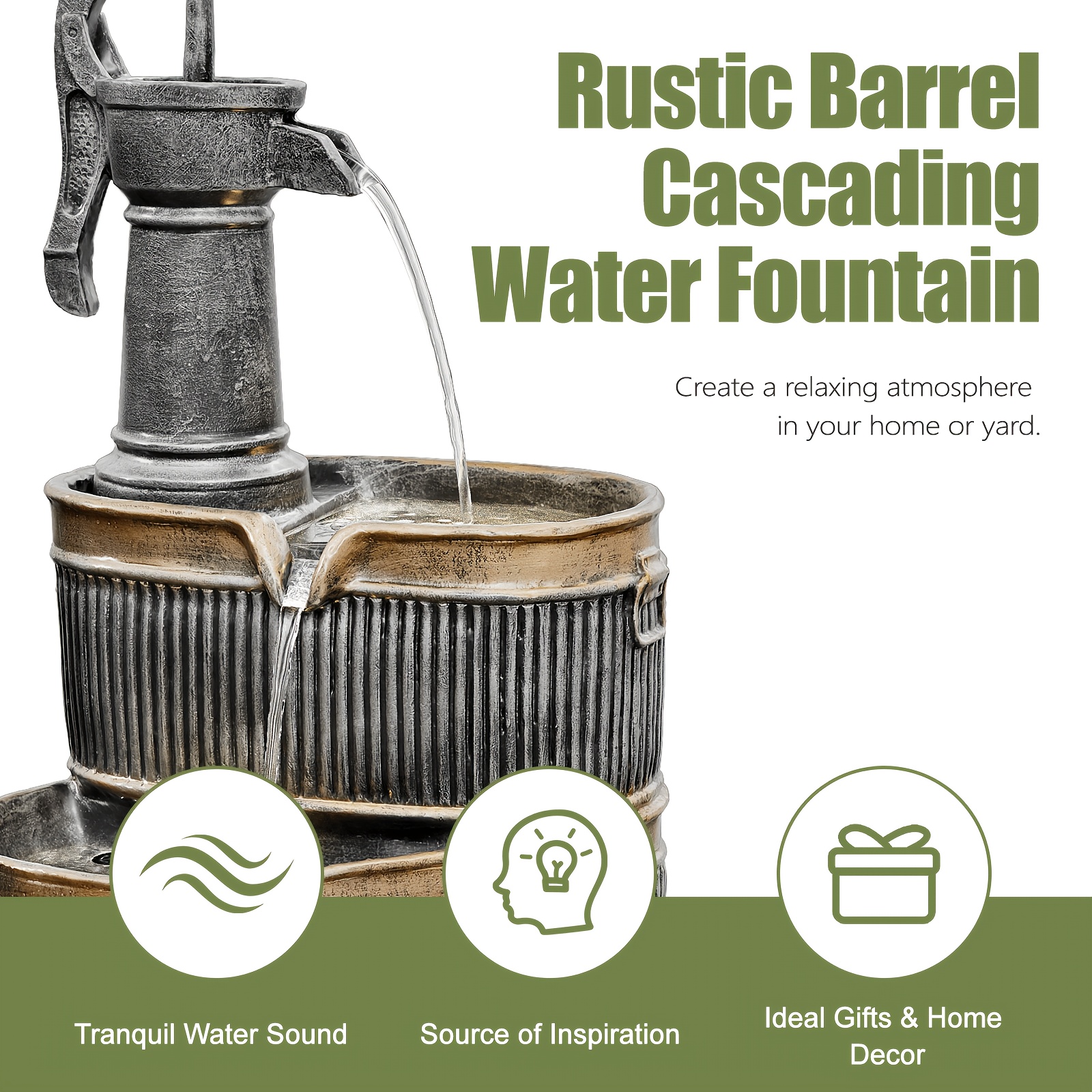 Outdoor Rustic 2-Tier Barrel W - Outdoor Lighting Bronze avis et prix