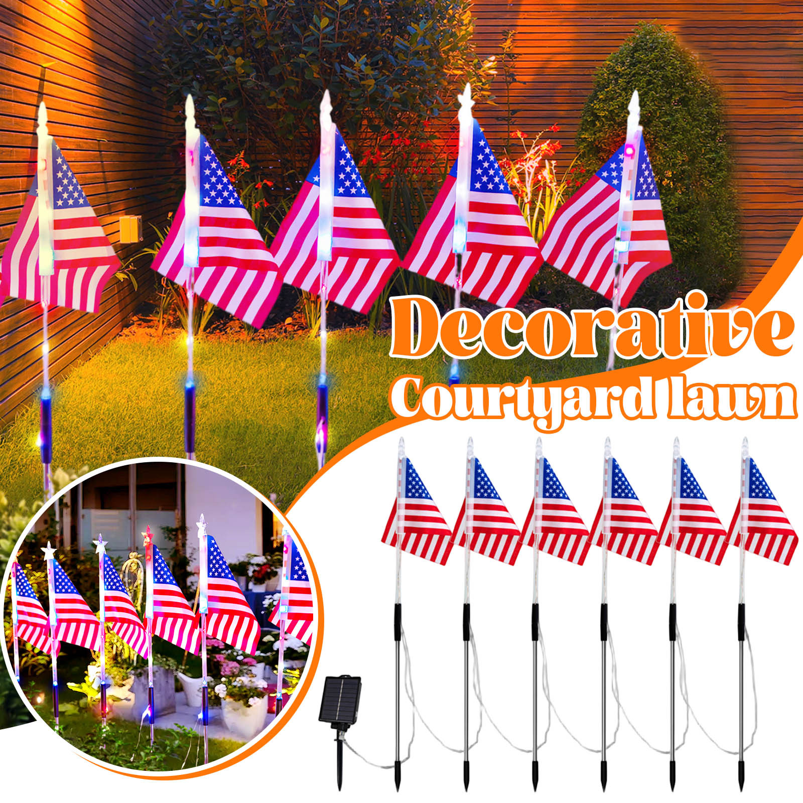 Solar Led American Flag Stake  - Outdoor Lighting Yard Stakes avis et prix