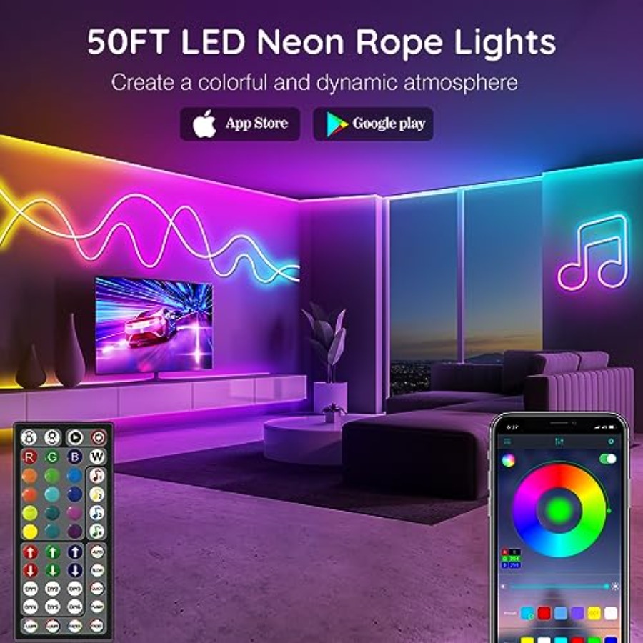 Neon Rope Lights, Flexible Led - Outdoor Lighting Remote Control avis et prix