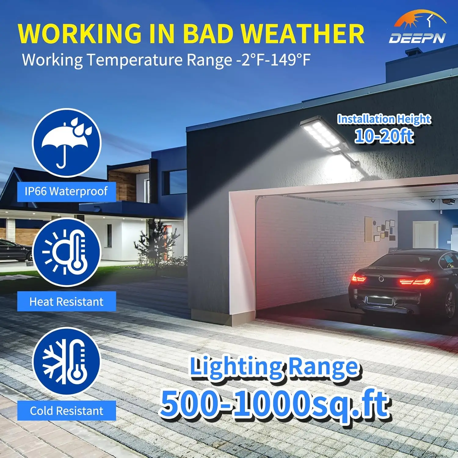 Solar Lights Outdoor, IP66 Wat - Outdoor Lighting Dusk To Dawn avis et prix