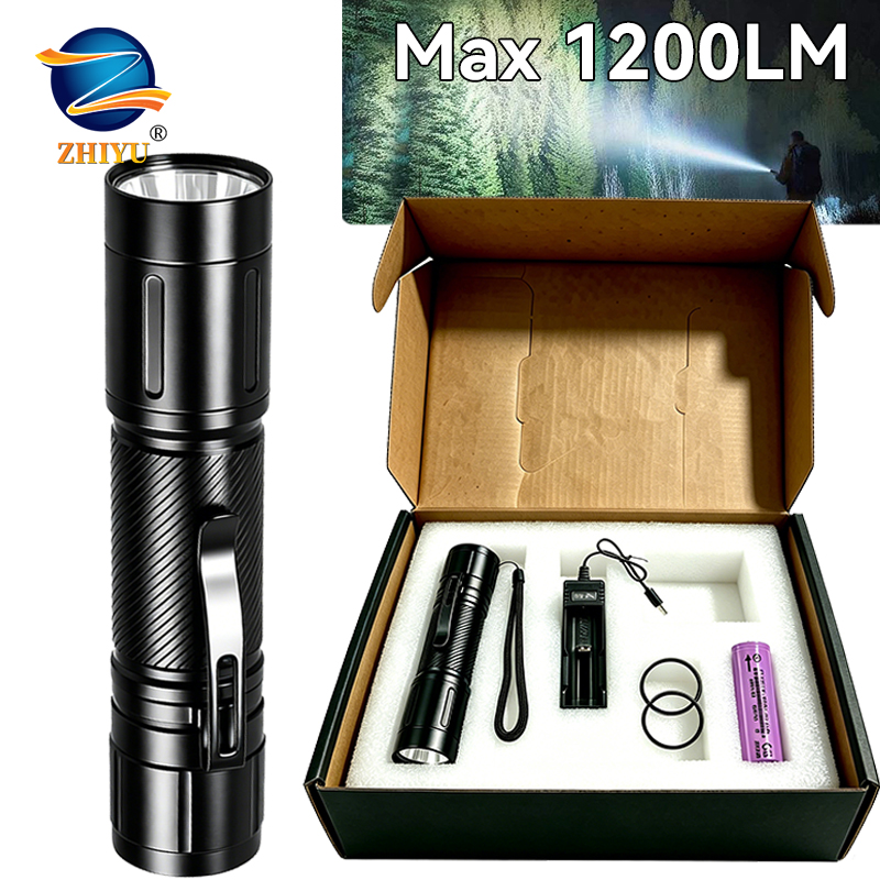 1200LM Fixed Focus LED Flashli - Outdoor Lighting Battery Powered avis et prix