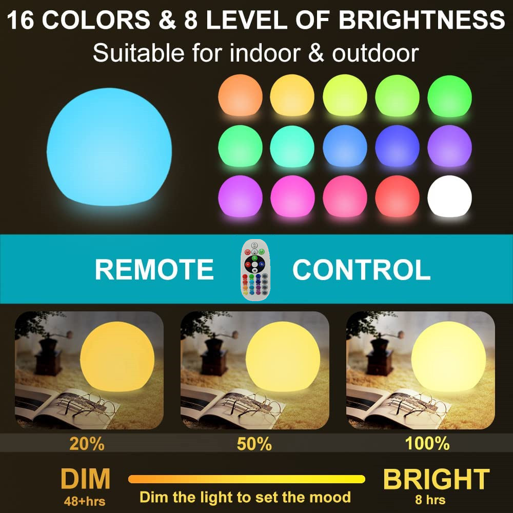Rechargeable LED Glowing Ball  - Outdoor Lighting In Ground avis et prix
