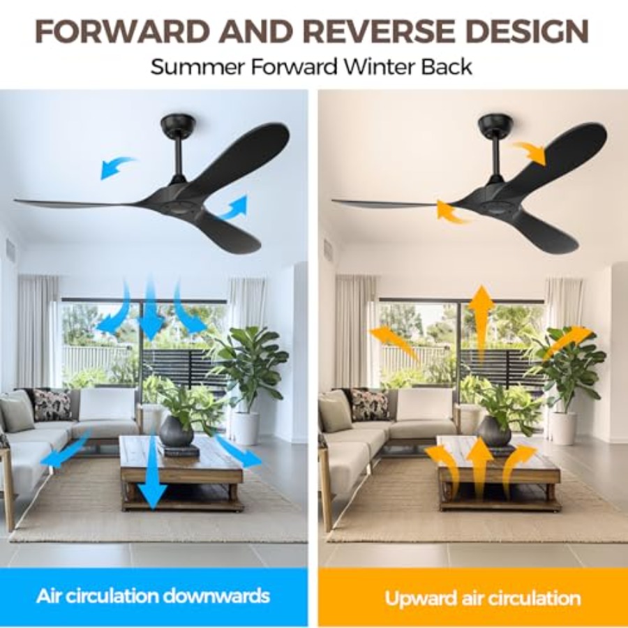 Black Outdoor Ceiling Fan, 52  - Outdoor Lighting Remote Control avis et prix