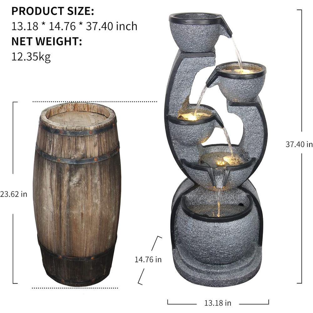 Water ountain Outdoor 37.4''H  - Outdoor Lighting Deck avis et prix