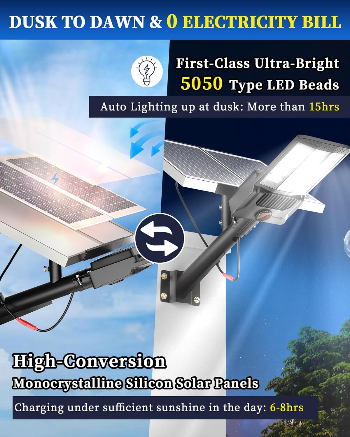 Solar Street Lights Outdoor, C - Outdoor Lighting Dusk To Dawn avis et prix
