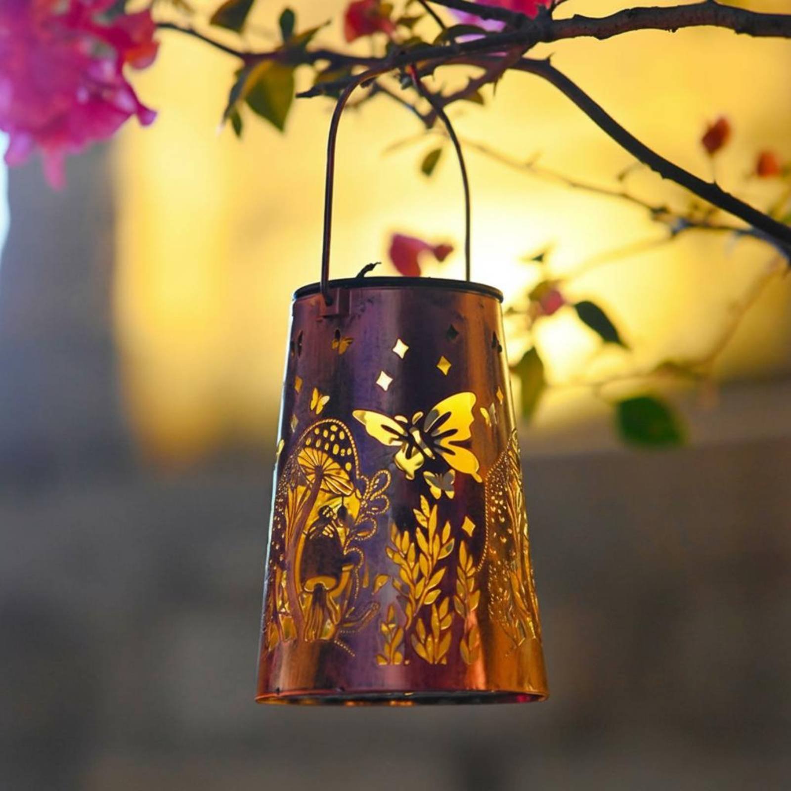 Floral Garden Lantern Pattern  - Outdoor Lighting Battery Powered avis et prix