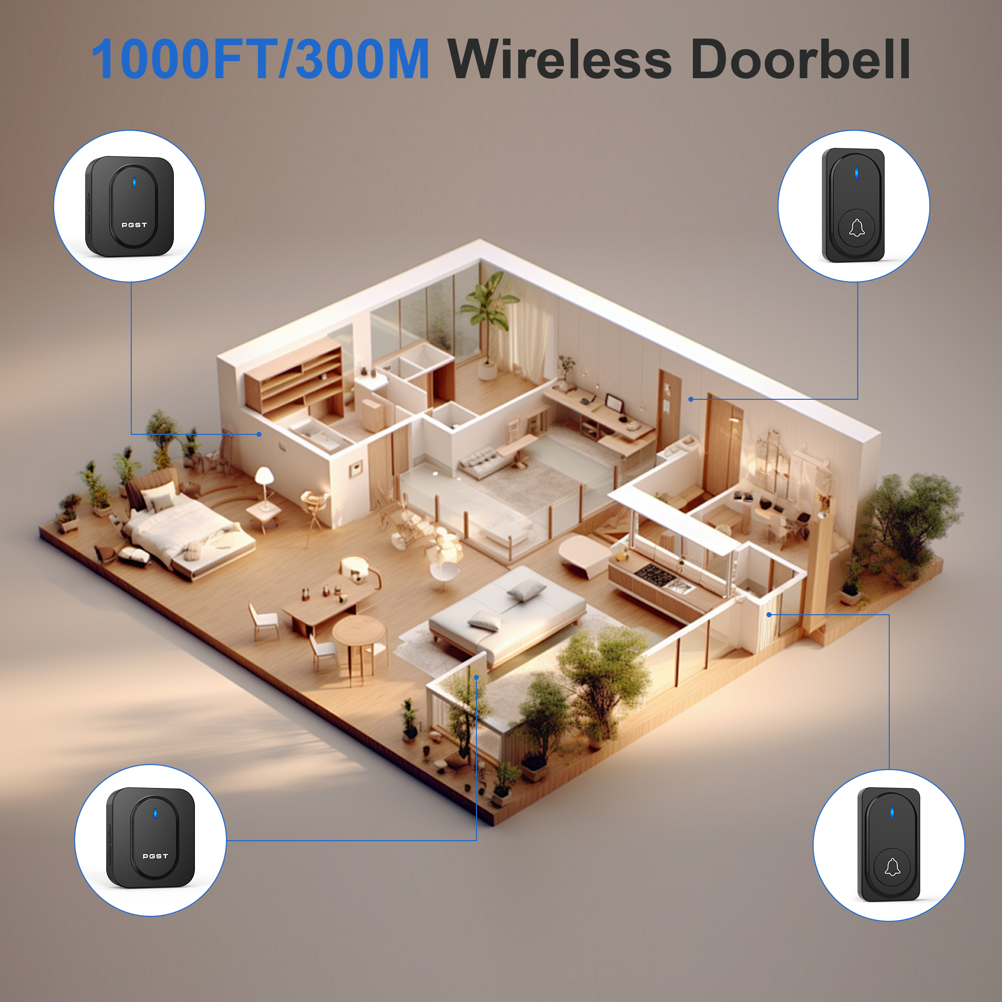 PGST Wireless Doorbell 36 Chim - Outdoor Lighting Wireless avis et prix