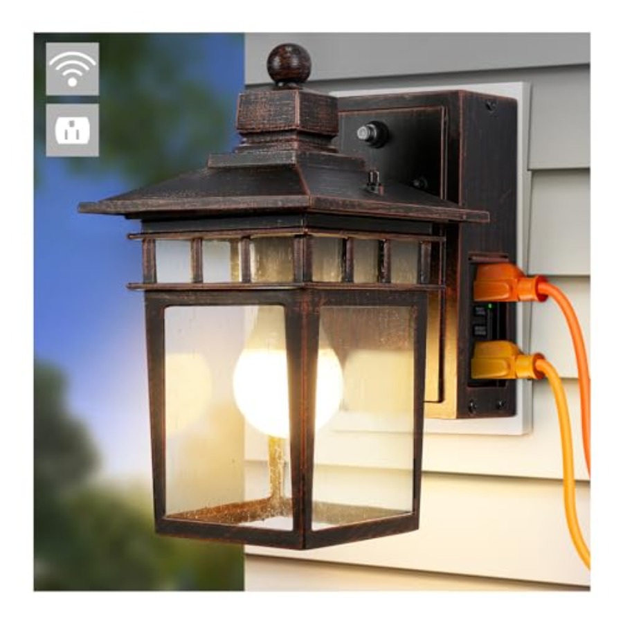 Outdoor Light with GFCI Outlet - Outdoor Lighting Dusk To Dawn avis et prix