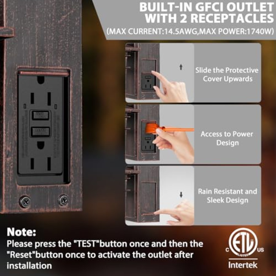 Outdoor Light with GFCI Outlet - Outdoor Lighting Dusk To Dawn avis et prix