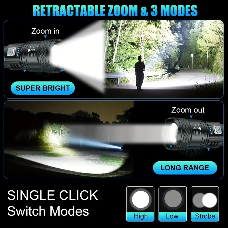 Powerful LED Flashlight Batter - Outdoor Lighting Battery Powered avis et prix