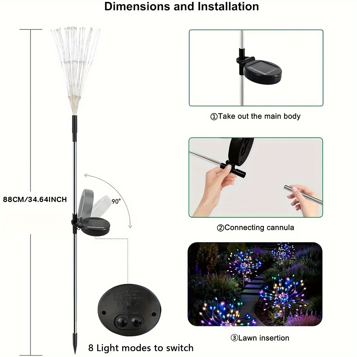 8-Mode Solar Firework Lights w - Outdoor Lighting In Photography avis et prix