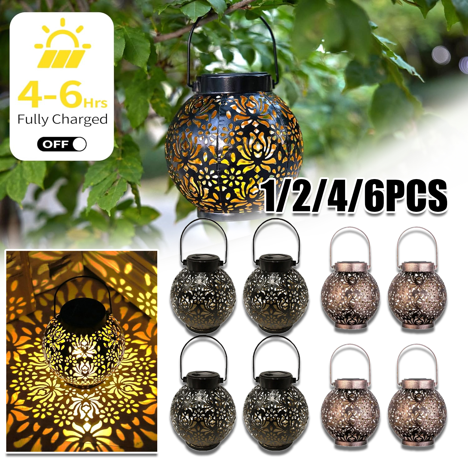 1-6PCS Moroccan Solar Lanterns - Outdoor Lighting For Gazebo avis et prix