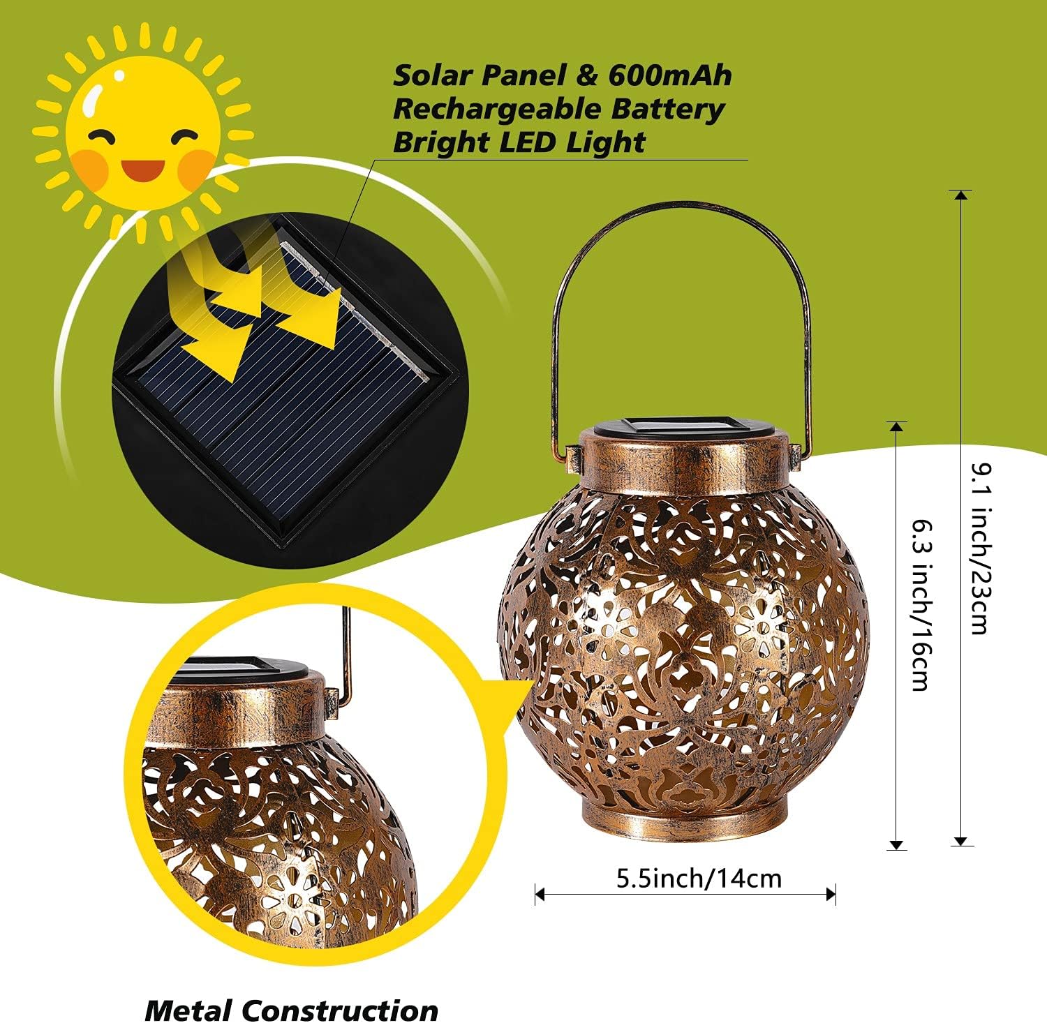 1-6PCS Moroccan Solar Lanterns - Outdoor Lighting For Gazebo avis et prix