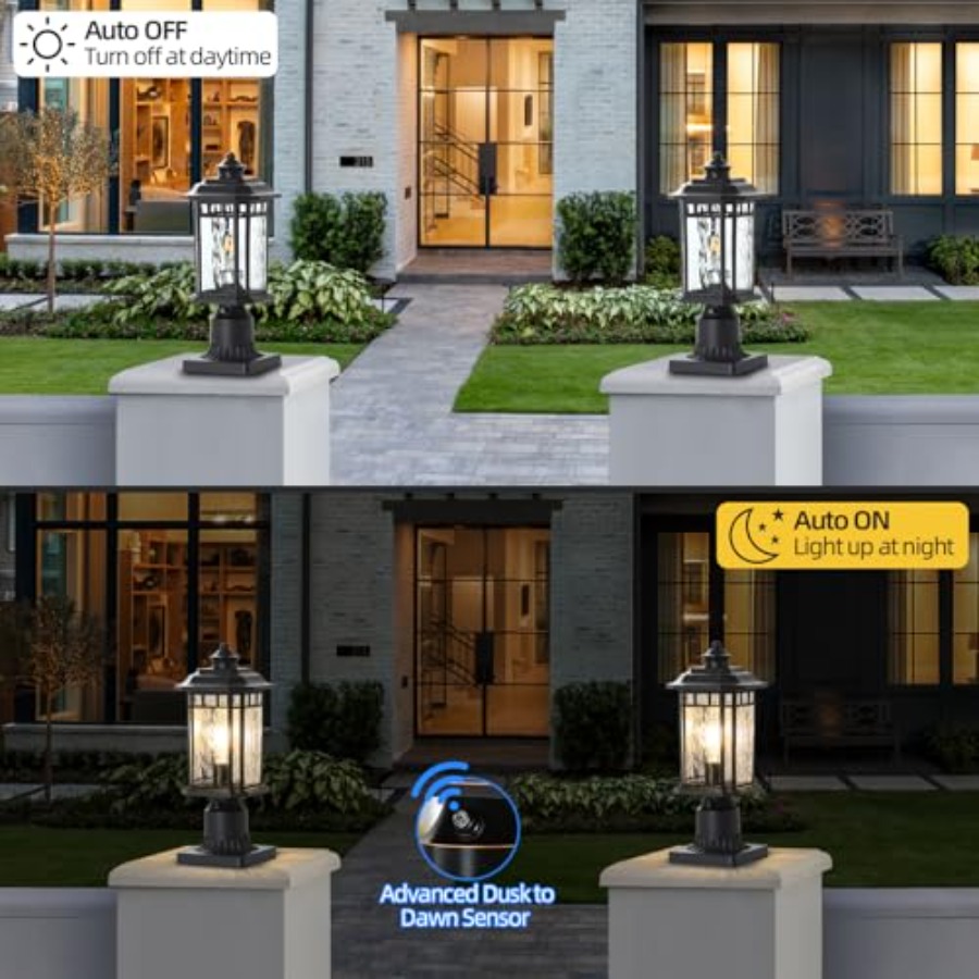 2 Pack Outdoor Post Lights, Du - Outdoor Lighting Dusk To Dawn avis et prix