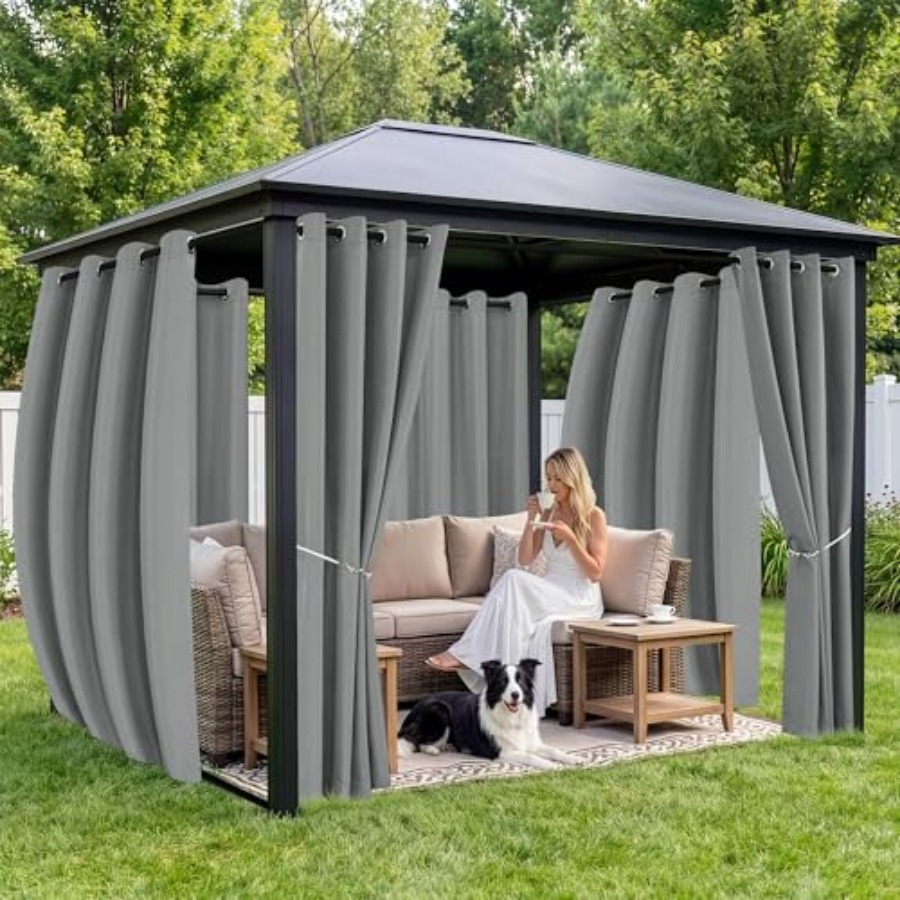 Gazebo Curtains Outdoor Waterp - Outdoor Lighting For Gazebo avis et prix