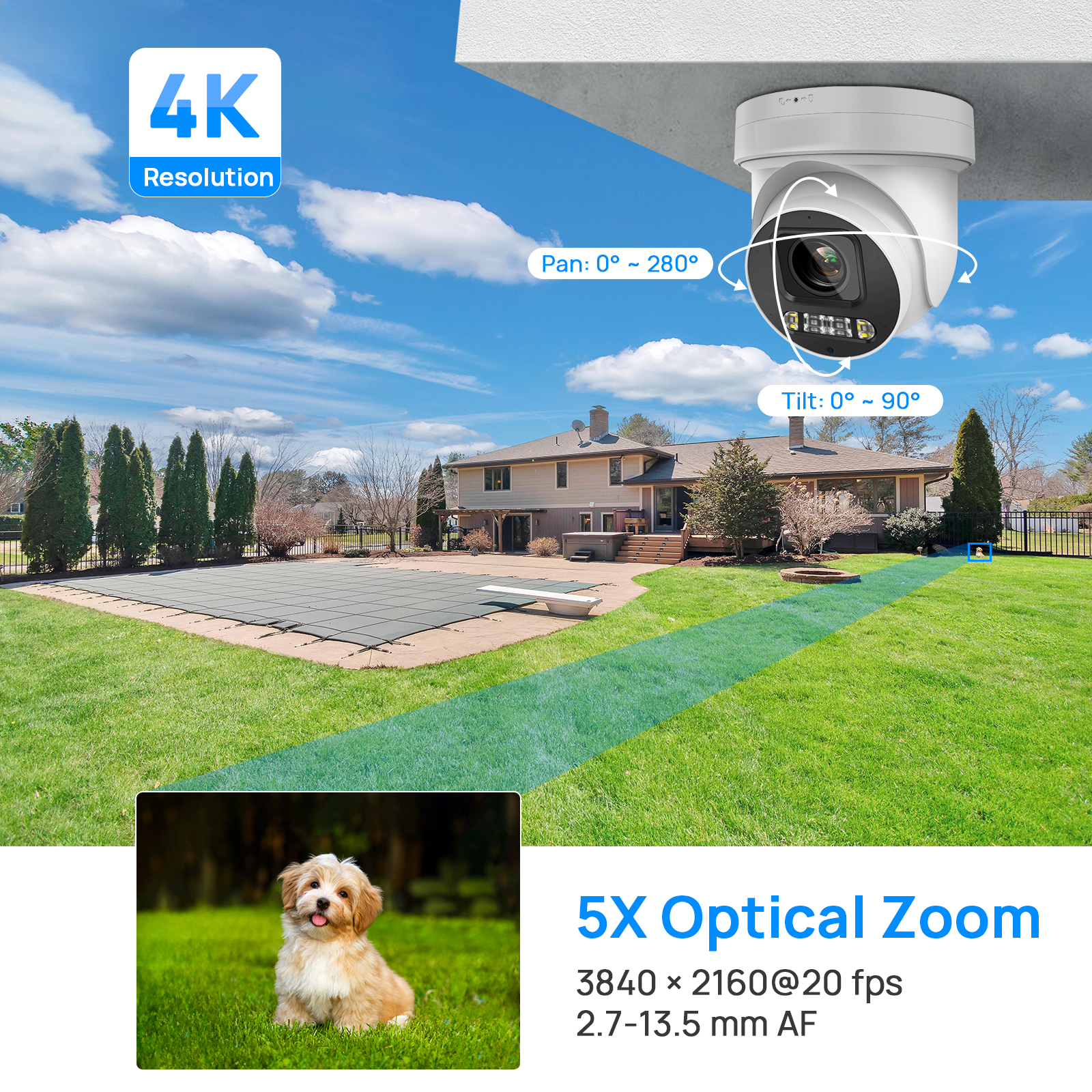 Vikylin PTZ 5X Optical Zoom 8M - Outdoor Lighting Online avis et prix