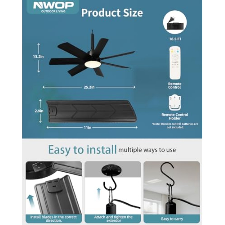 28 Inch Plug-In Outdoor Ceilin - Outdoor Lighting For Gazebo avis et prix