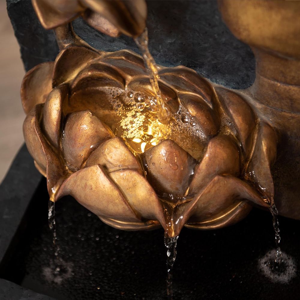 30 Zen Buddha Water Fountain w - Outdoor Lighting Bronze avis et prix