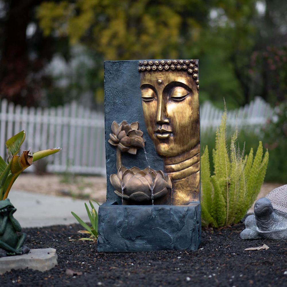 30 Zen Buddha Water Fountain w - Outdoor Lighting Bronze avis et prix