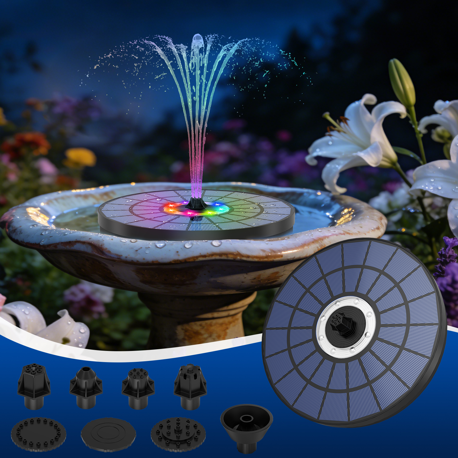 5.5W solar powered fountain wi - Outdoor Lighting Battery Powered avis et prix