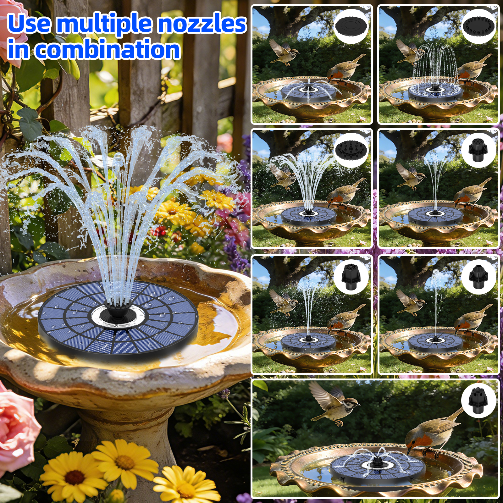 5.5W solar powered fountain wi - Outdoor Lighting Battery Powered avis et prix