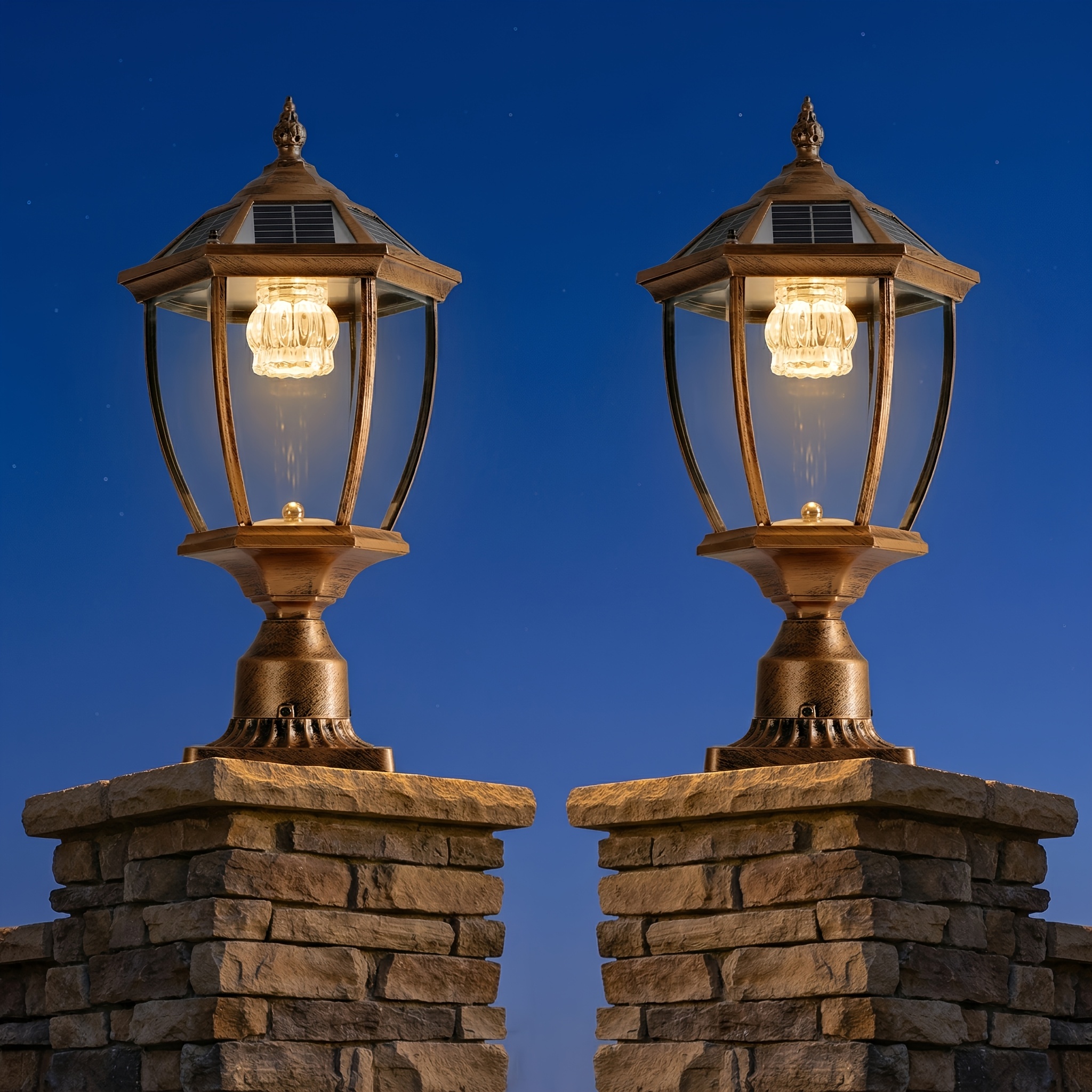 Vintage Solar LED Post Light - - Outdoor Lighting Bronze avis et prix