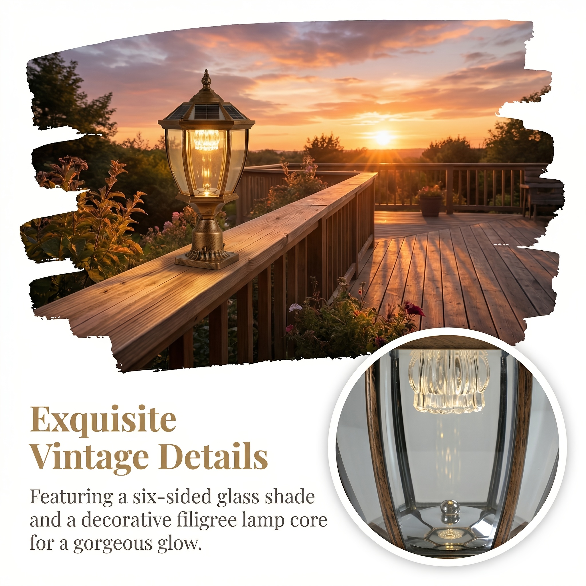 Vintage Solar LED Post Light - - Outdoor Lighting Bronze avis et prix