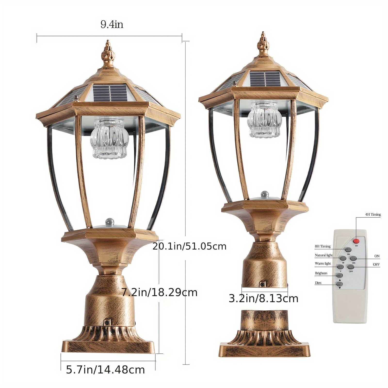 Vintage Solar LED Post Light - - Outdoor Lighting Bronze avis et prix