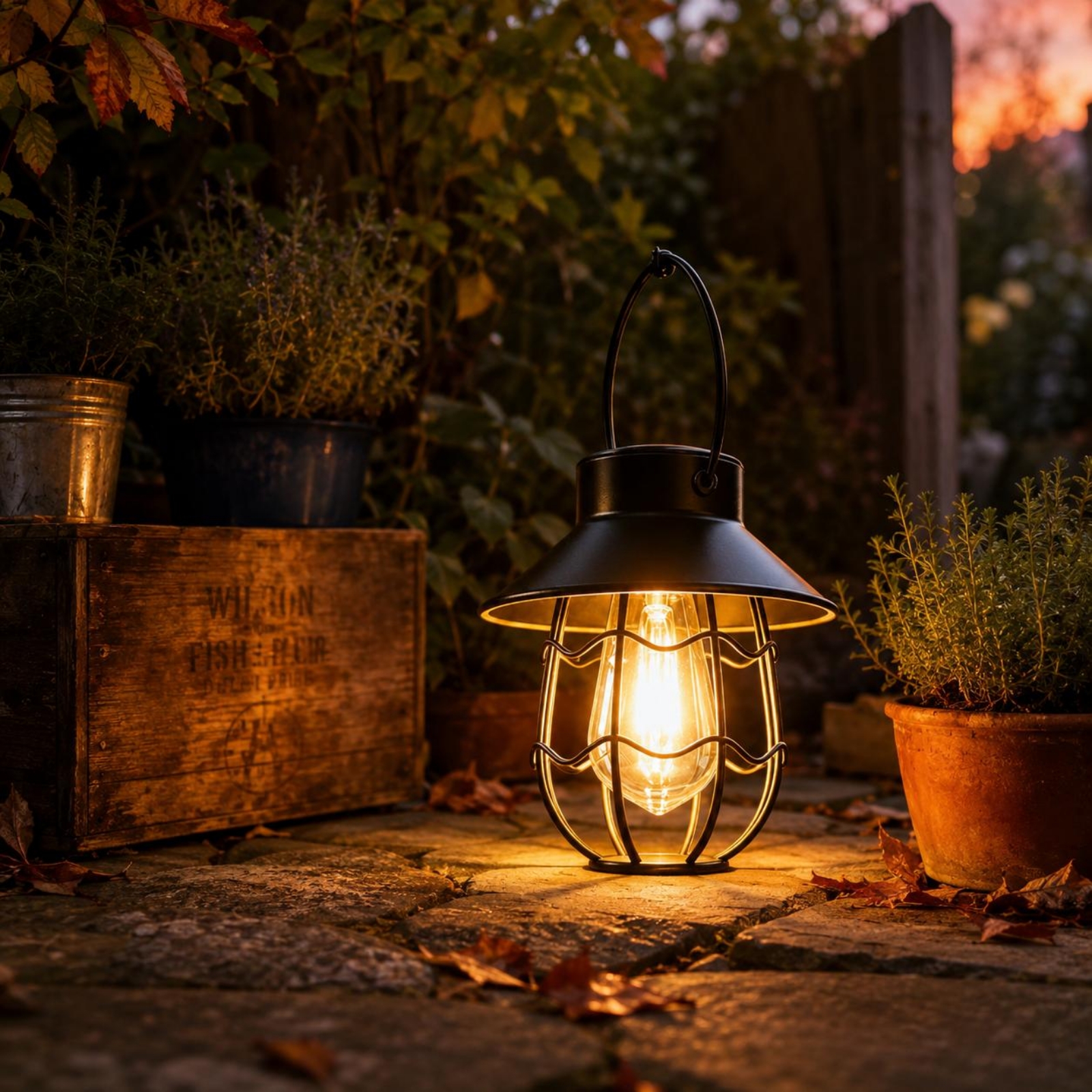 Wavy Frame Lantern Energy Savi - Outdoor Lighting Battery Powered avis et prix