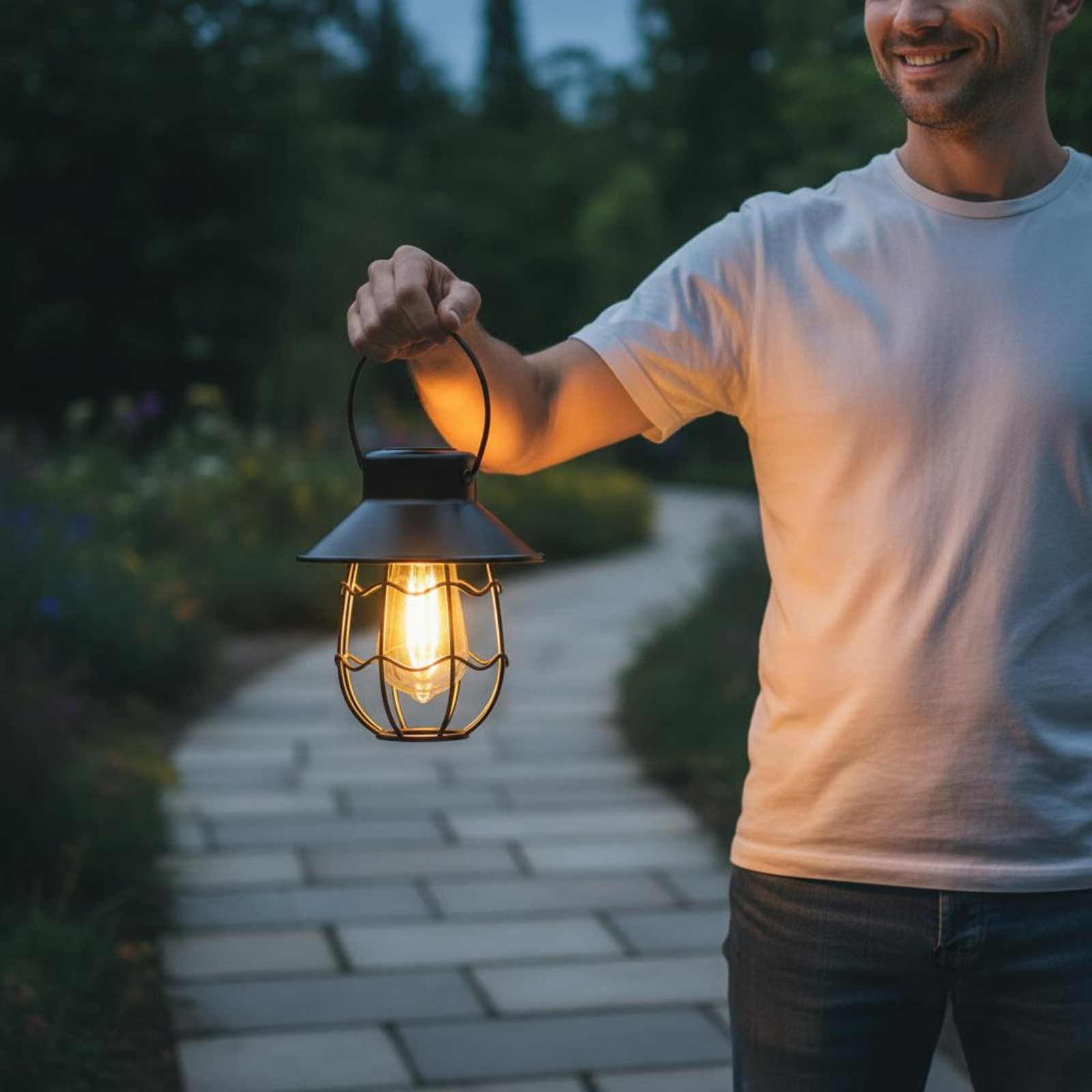 Wavy Frame Lantern Energy Savi - Outdoor Lighting Battery Powered avis et prix
