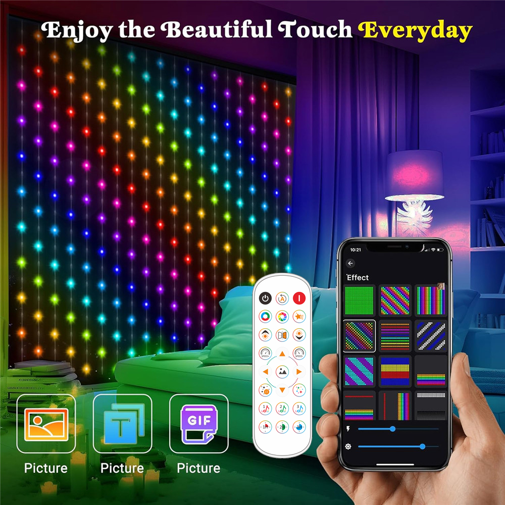1/2PCS 400LED Curtain Lights L - Outdoor Lighting Remote Control avis et prix