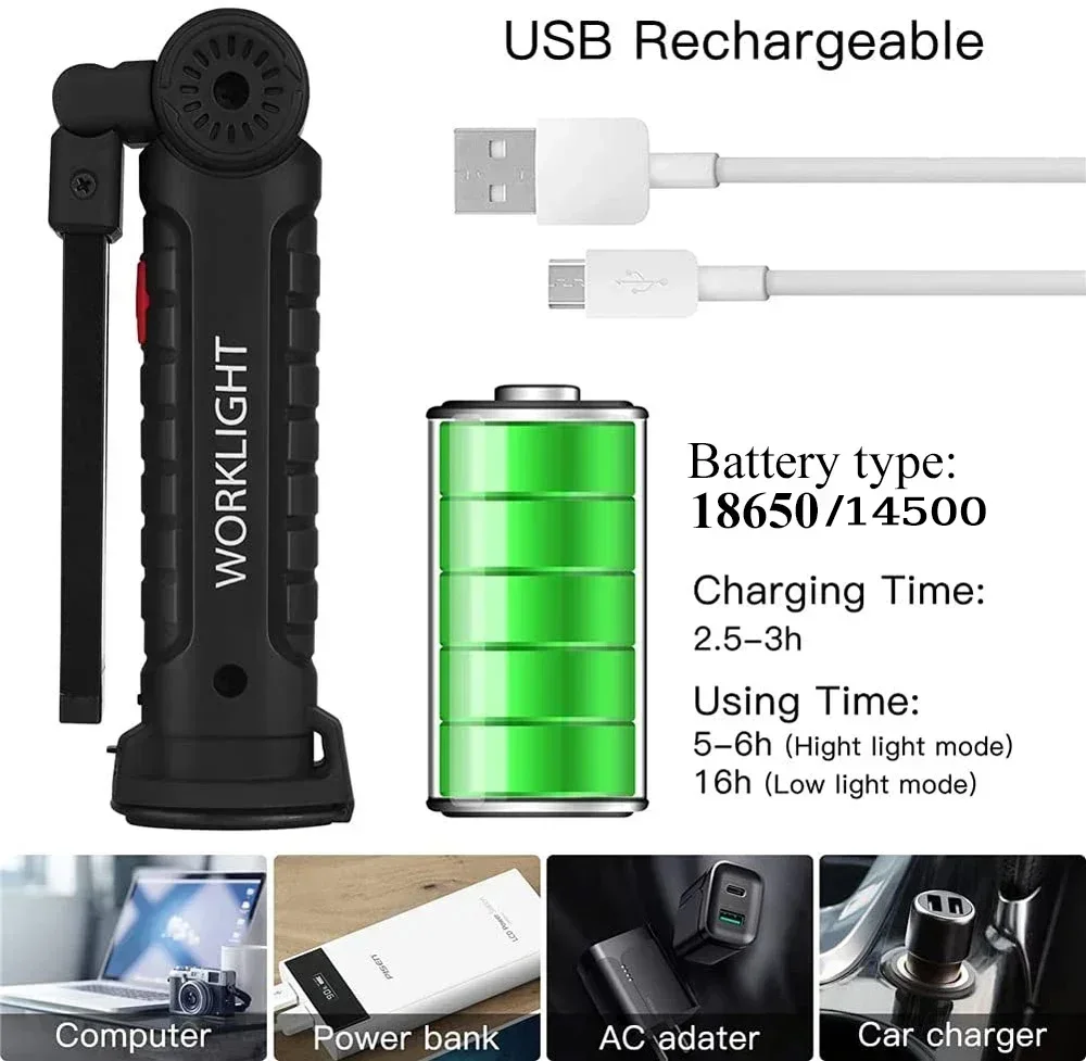 LED COB Flashlight USB Recharg - Outdoor Lighting Setup avis et prix