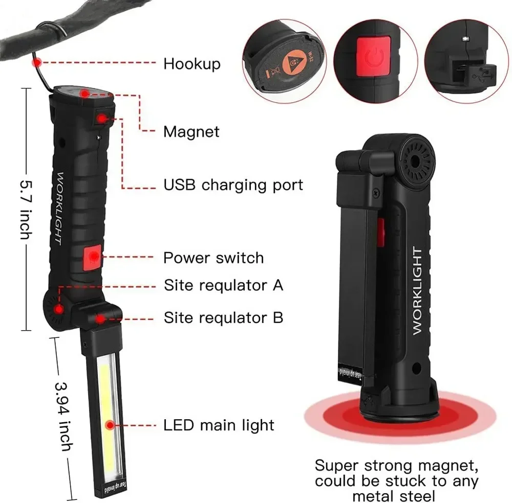 LED COB Flashlight USB Recharg - Outdoor Lighting Setup avis et prix
