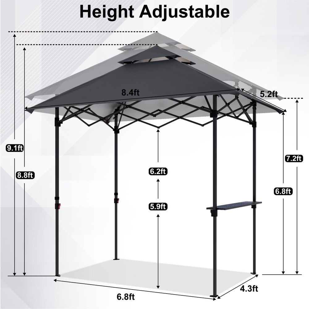 8x5 Pop Up Grill Gazebo Outdoo - Outdoor Lighting For Gazebo avis et prix