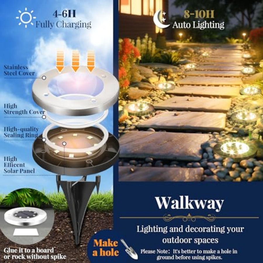 Solar Ground Lights Solar Ligh - Outdoor Lighting And Landscape avis et prix