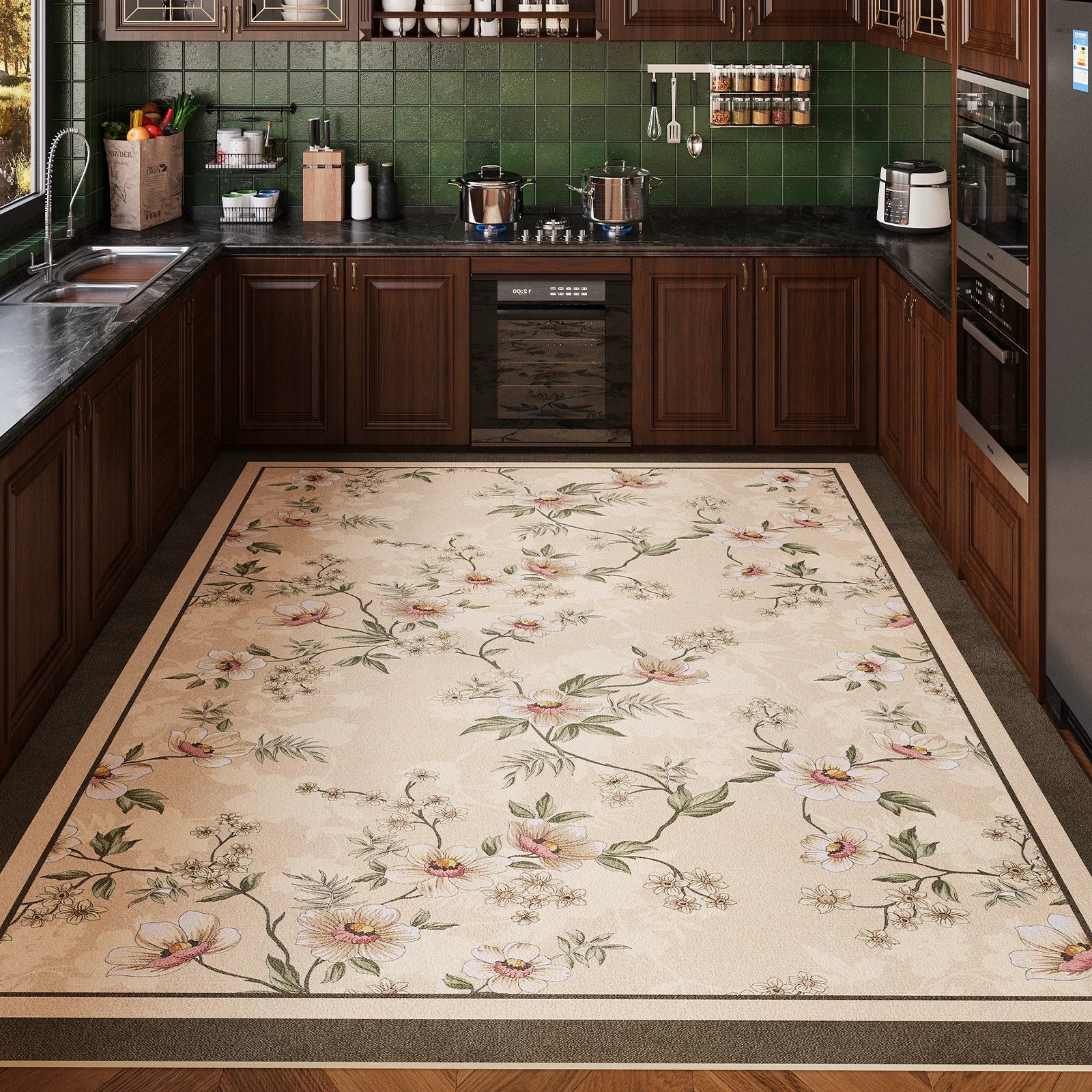 Floral Kitchen Mat Non-slip Ca - Outdoor Lighting Online avis et prix