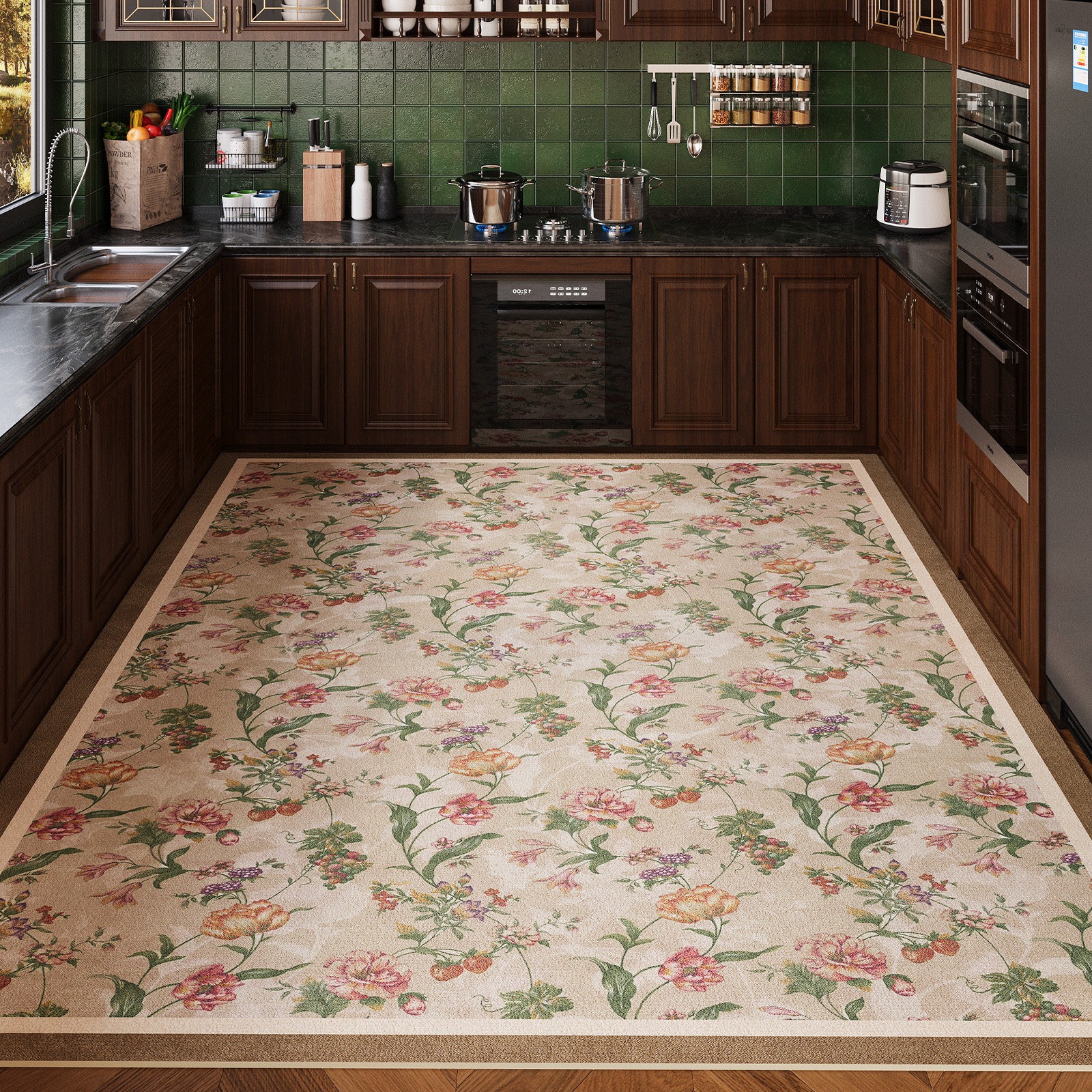 Floral Kitchen Mat Non-slip Ca - Outdoor Lighting Online avis et prix