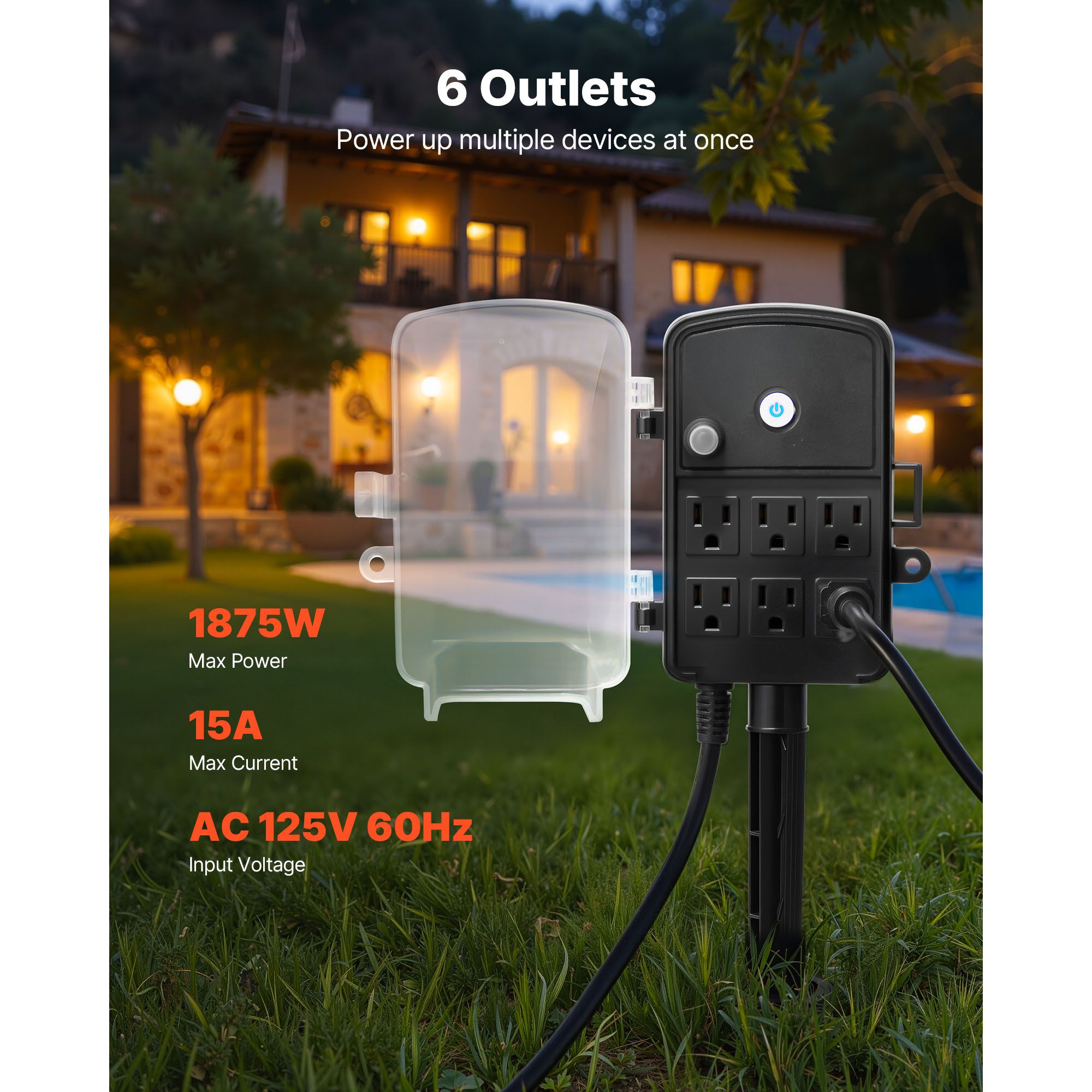 Outdoor Power Stake 25FT Exten - Outdoor Lighting Yard Stakes avis et prix